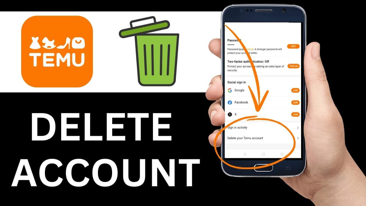 Jak usunąć konto Temu krok po kroku w aplikacji mobilnej