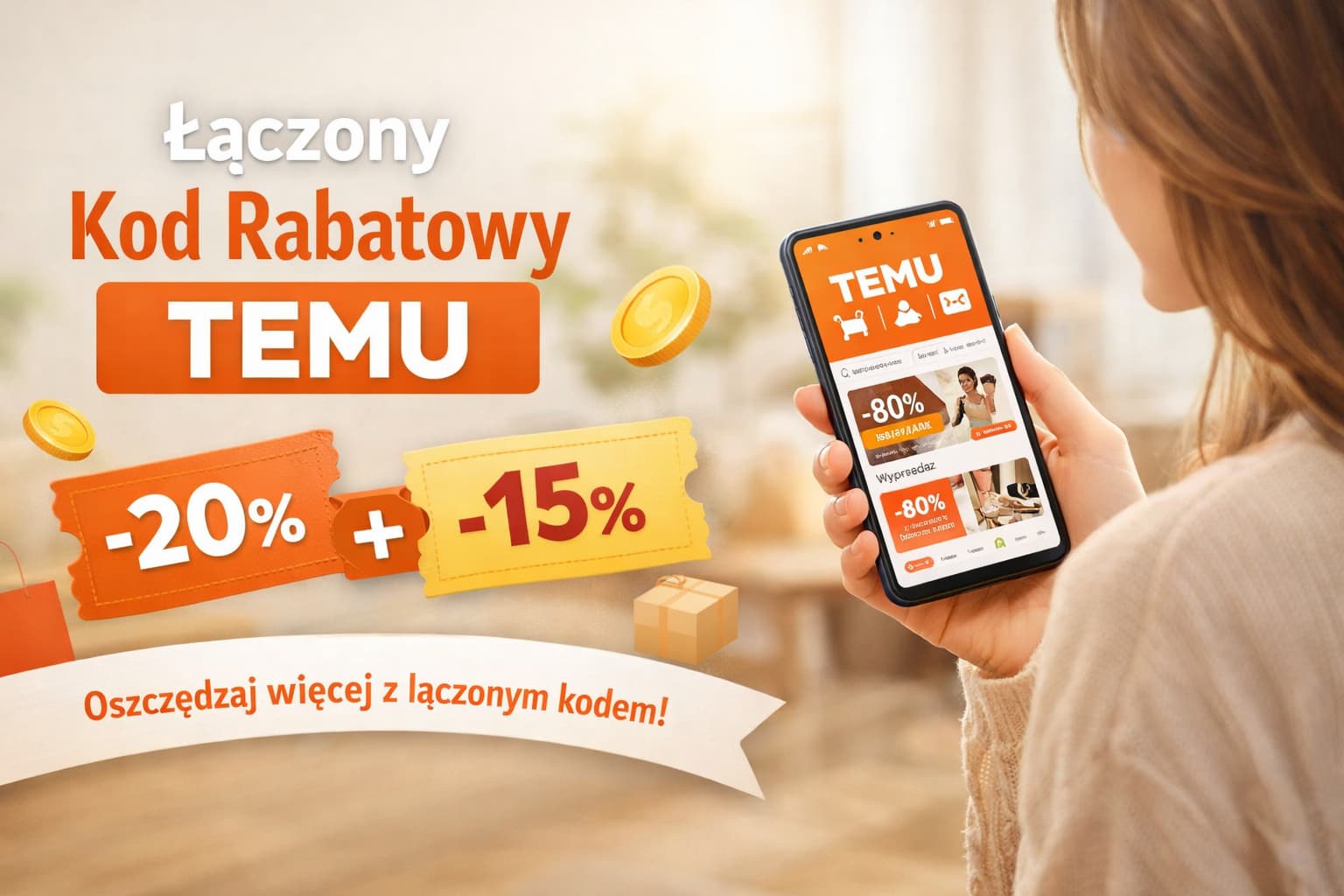 Jak działa łączony kod rabatowy Temu w aplikacji